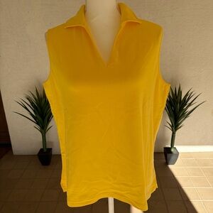 NWT Charter Club Woman Yellow Sleeveless Top Size 1X